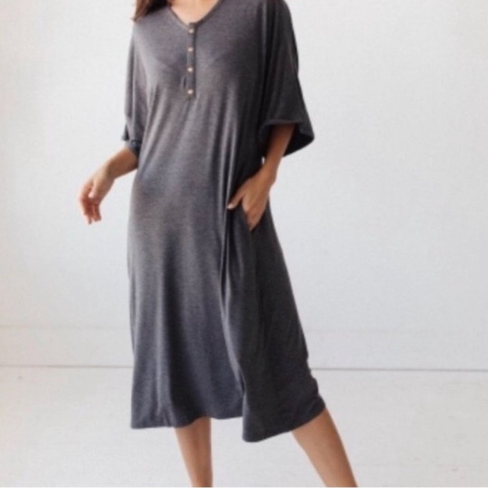 Dwell + Slumber Caftan House Dress Gray